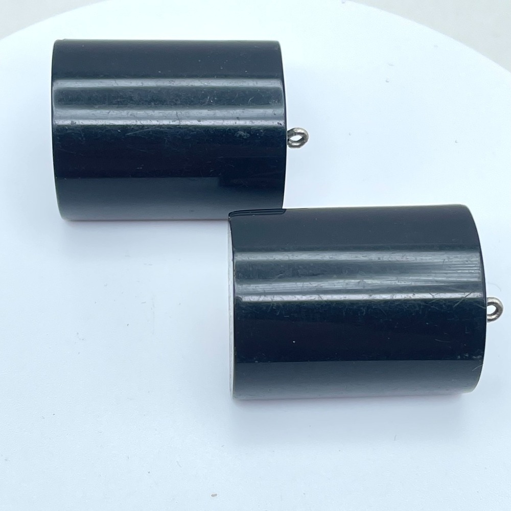 Vintage Y2K Black Resin Clip-On Classic Earrings Women's Jewelry